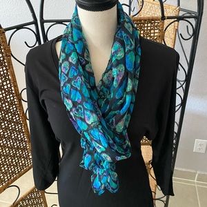 Black & Blue Sheer Scarf